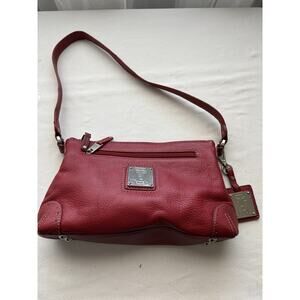 Tignanello Texas Tech Bag Red Pebble Leather Purse Bag Red Zip Front Pocket FLAW